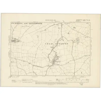 1902 Map of Leicestershire XXVII.SE, 1904 Print
