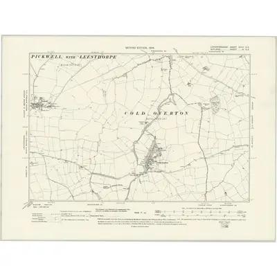 1902 Map of Leicestershire XXVII.SE, 1931 Print