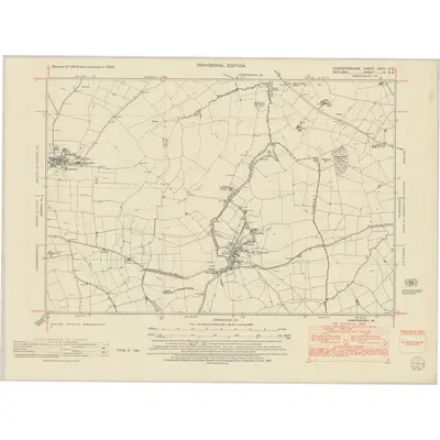 1950 Map of Leicestershire XXVII.SE, 1952 Print