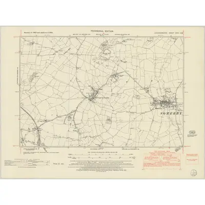 1950 Map of Leicestershire XXVII.SW, 1952 Print