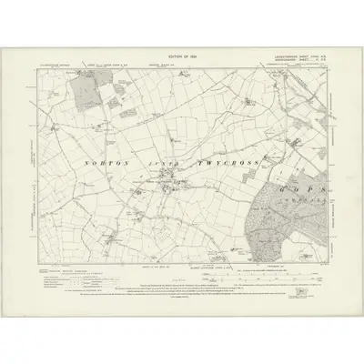 1921 Map of Leicestershire XXVIII.NE, 1924 Print