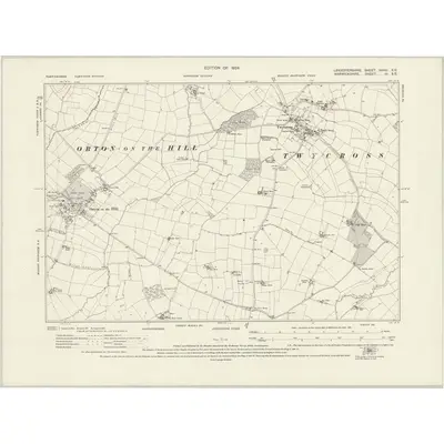 1921 Map of Leicestershire XXVIII.SE, 1924 Print