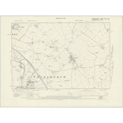 1921 Map of Leicestershire XXVIII.SW, 1924 Print