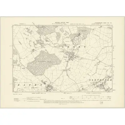 1901 Map of Leicestershire XXX.NE, 1904 Print