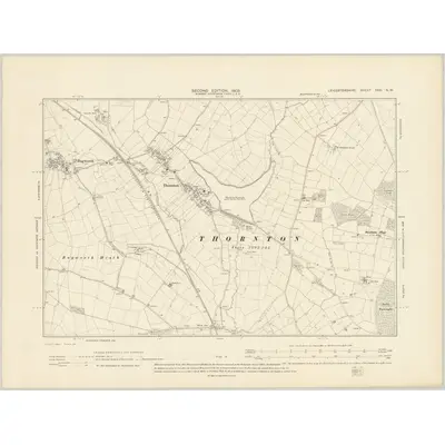 1901 Map of Leicestershire XXX.NW, 1903 Print