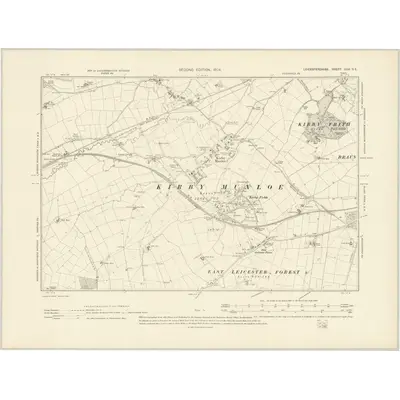 1901 Map of Leicestershire XXX.SE, 1904 Print