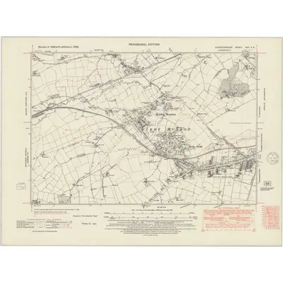 1938 Map of Leicestershire XXX.SE, 1948 Print