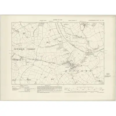1928 Map of Leicestershire XXX.SW, 1931 Print