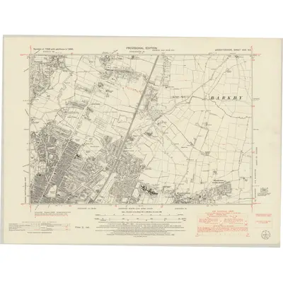 1950 Map of Leicestershire XXXI.NE, 1952 Print