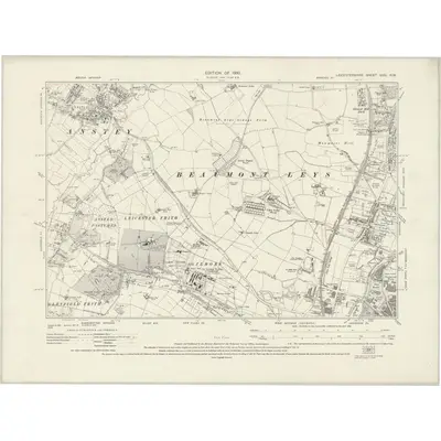 1927 Map of Leicestershire XXXI.NW, 1930 Print