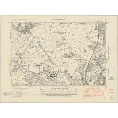 1950 Map of Leicestershire XXXI.NW, 1952 Print