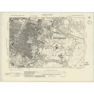 1938 Map of Leicestershire XXXI.SE, 1945 Print