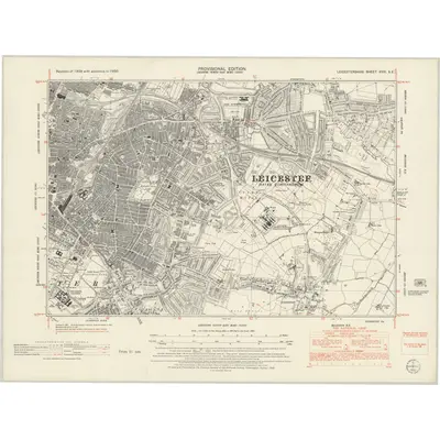 1950 Map of Leicestershire XXXI.SE, 1952 Print