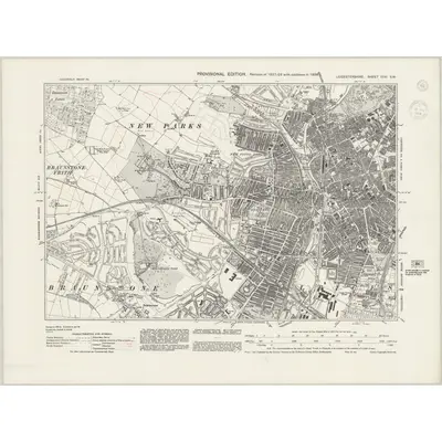 1938 Map of Leicestershire XXXI.SW, 1944 Print