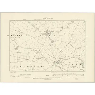 1902 Map of Leicestershire XXXII.NW, 1904 Print