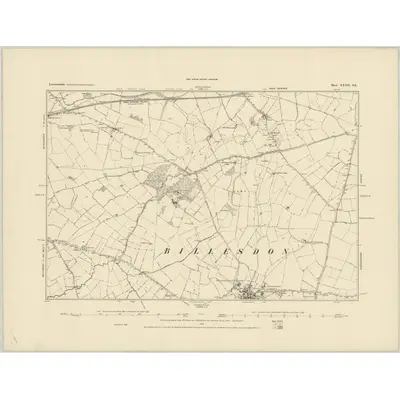 1884 Map of Leicestershire XXXII.SE, 1885 Print