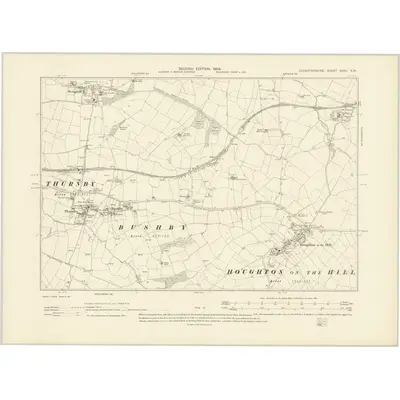1902 Map of Leicestershire XXXII.SW, 1904 Print