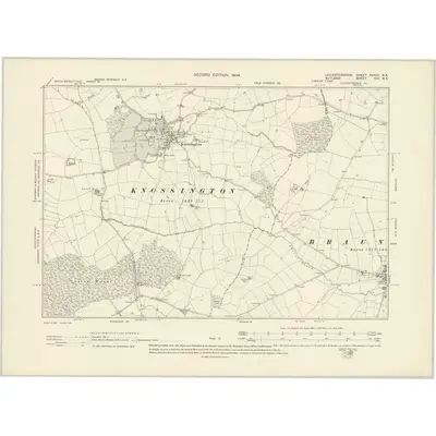 1902 Map of Leicestershire XXXIII.NE, 1904 Print