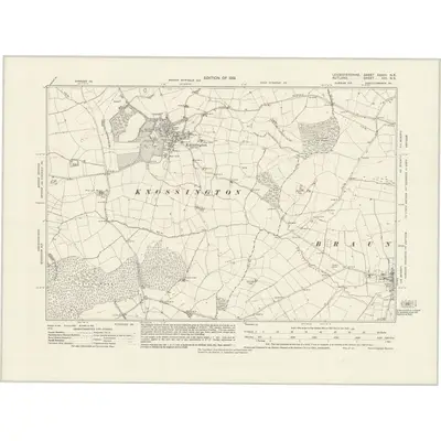 1928 Map of Leicestershire XXXIII.NE, 1931 Print