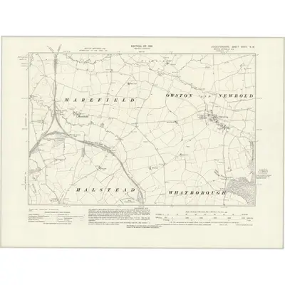 1928 Map of Leicestershire XXXIII.NW, 1931 Print
