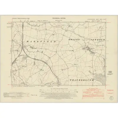 1950 Map of Leicestershire XXXIII.NW, 1952 Print
