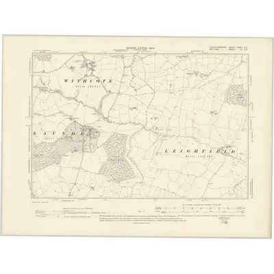 1902 Map of Leicestershire XXXIII.SE, 1904 Print