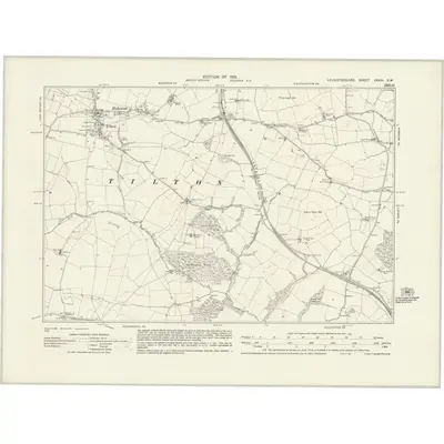 1928 Map of Leicestershire XXXIII.SW, 1931 Print