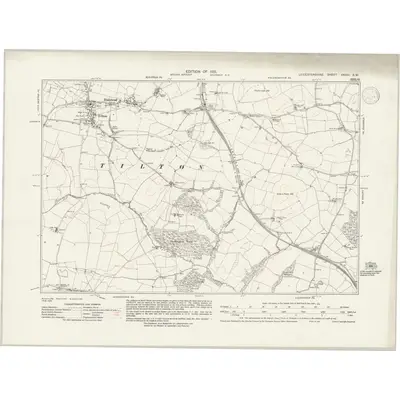 1928 Map of Leicestershire XXXIII.SW, 1939 Print