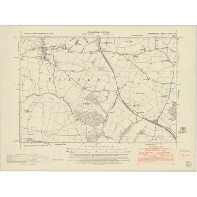 1950 Map of Leicestershire XXXIII.SW, 1952 Print