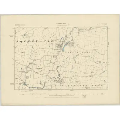1884 Map of Leicestershire XXXIV.NE, 1885 Print