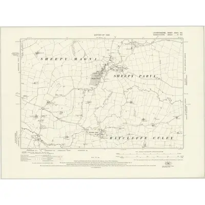 1922 Map of Leicestershire XXXIV.NE, 1925 Print