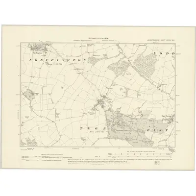 1902 Map of Leicestershire XXXIX.NW, 1904 Print