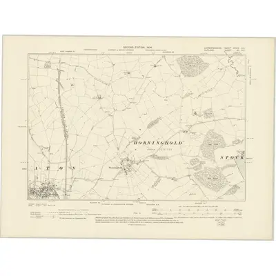 1902 Map of Leicestershire XXXIX.SE, 1904 Print