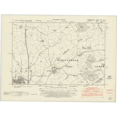 1950 Map of Leicestershire XXXIX.SE, 1952 Print