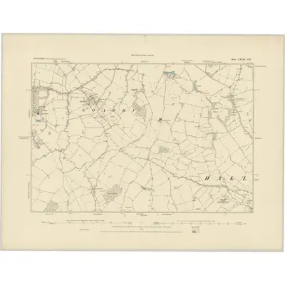 1884 Map of Leicestershire XXXIX.SW, 1885 Print