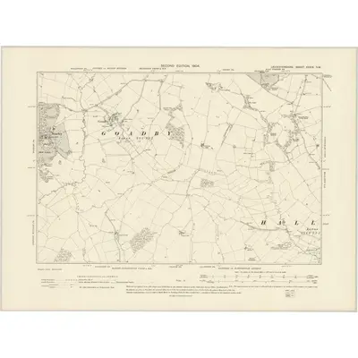 1902 Map of Leicestershire XXXIX.SW, 1904 Print