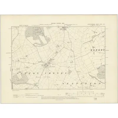 1901 Map of Leicestershire XXXV.NE, 1903 Print