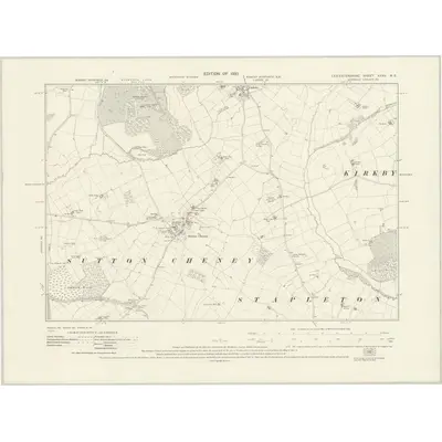 1927 Map of Leicestershire XXXV.NE, 1930 Print
