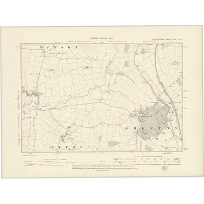 1901 Map of Leicestershire XXXV.NW, 1903 Print
