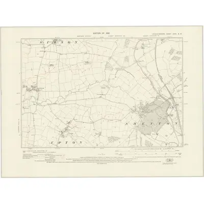 1927 Map of Leicestershire XXXV.NW, 1930 Print