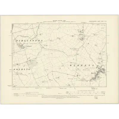 1901 Map of Leicestershire XXXV.SE, 1904 Print