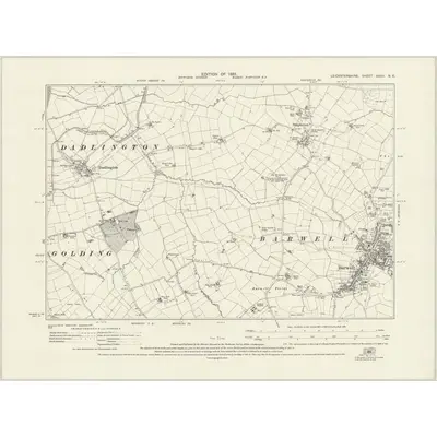 1927 Map of Leicestershire XXXV.SE, 1931 Print