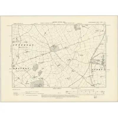 1901 Map of Leicestershire XXXV.SW, 1904 Print
