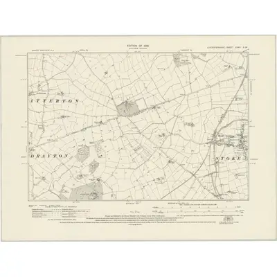 1927 Map of Leicestershire XXXV.SW, 1930 Print