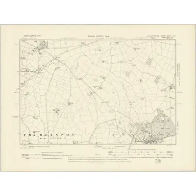 1901 Map of Leicestershire XXXVI.NE, 1904 Print