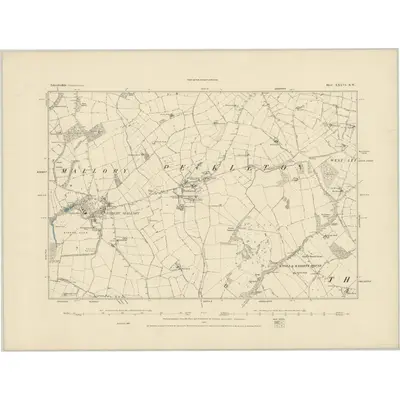 1883 Map of Leicestershire XXXVI.NW, 1885 Print