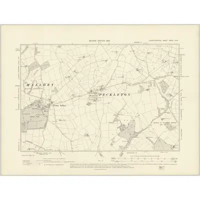 1901 Map of Leicestershire XXXVI.NW, 1903 Print
