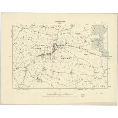 1886 Map of Leicestershire XXXVI.SW, 1887 Print