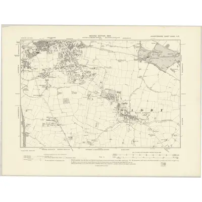 1902 Map of Leicestershire XXXVII.NE, 1904 Print