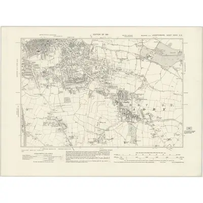 1928 Map of Leicestershire XXXVII.NE, 1931 Print